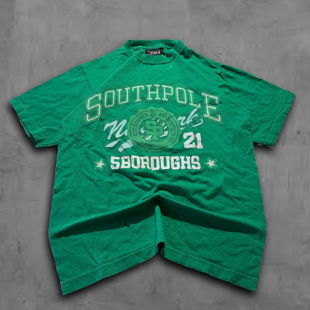 Y2K Relaxed Green Southpole Streetwear Tee